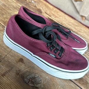 Vans Off The Wall Authentic Mens Shoes Size 3.5 Maroon 721356